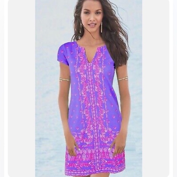Lilly Pulitzer Dresses & Skirts - Lilly Pulitzer UPS 50+ Sophiletta dress mystical purple coral craze dress NWT L
